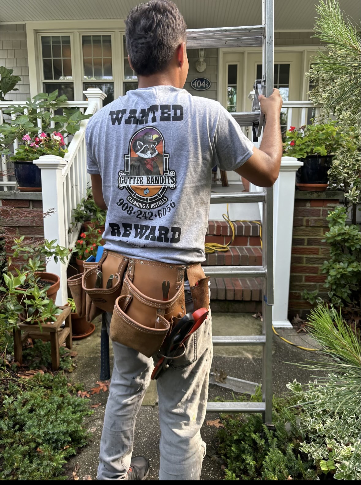 Gutter Bandits team member on the job