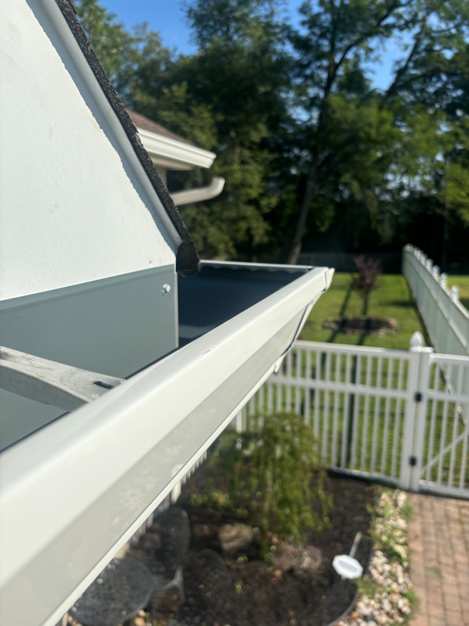 Gutter guard backyard view